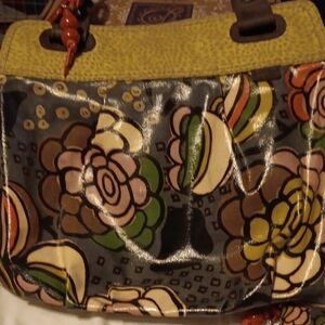 Fossil Floral Shoulder Bag in Green and Brown